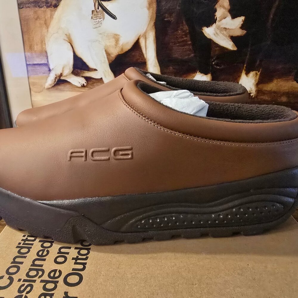 Nike ACG Rufus Light British Tan / Brown Slide Mule Shoes HV4087-200 Mens US 10